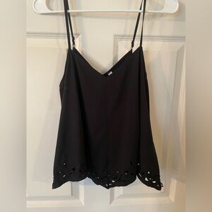 Fabletics Black Top with Lace Detail